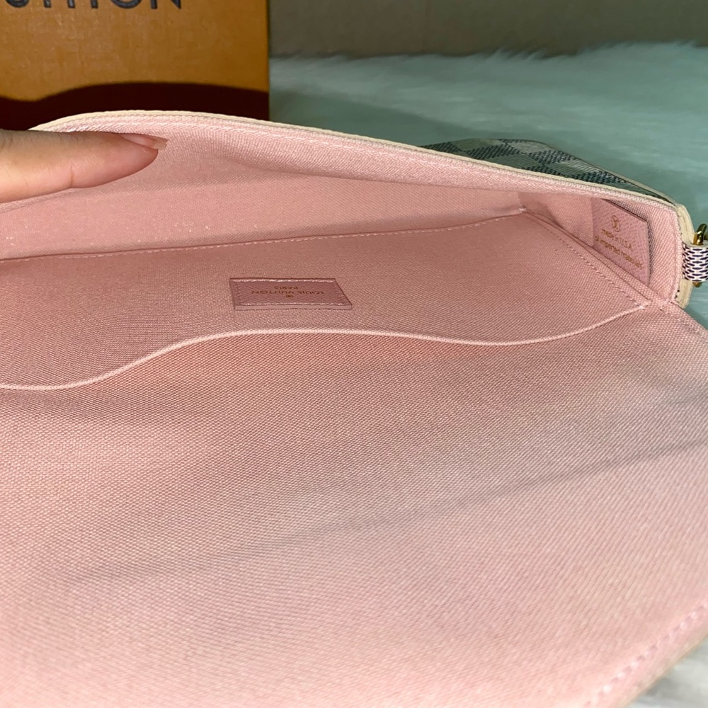 Louis Vuitton Felicie Pochette Damier Azure Canvas Pink Interior - Picture 7 of 16